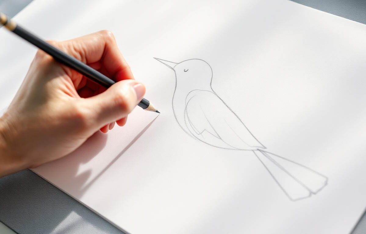 apprenez à dessiner facilement un oiseau en quelques traits simples grâce à notre guide étape par étape, idéal pour les débutants et les passionnés de dessin.
